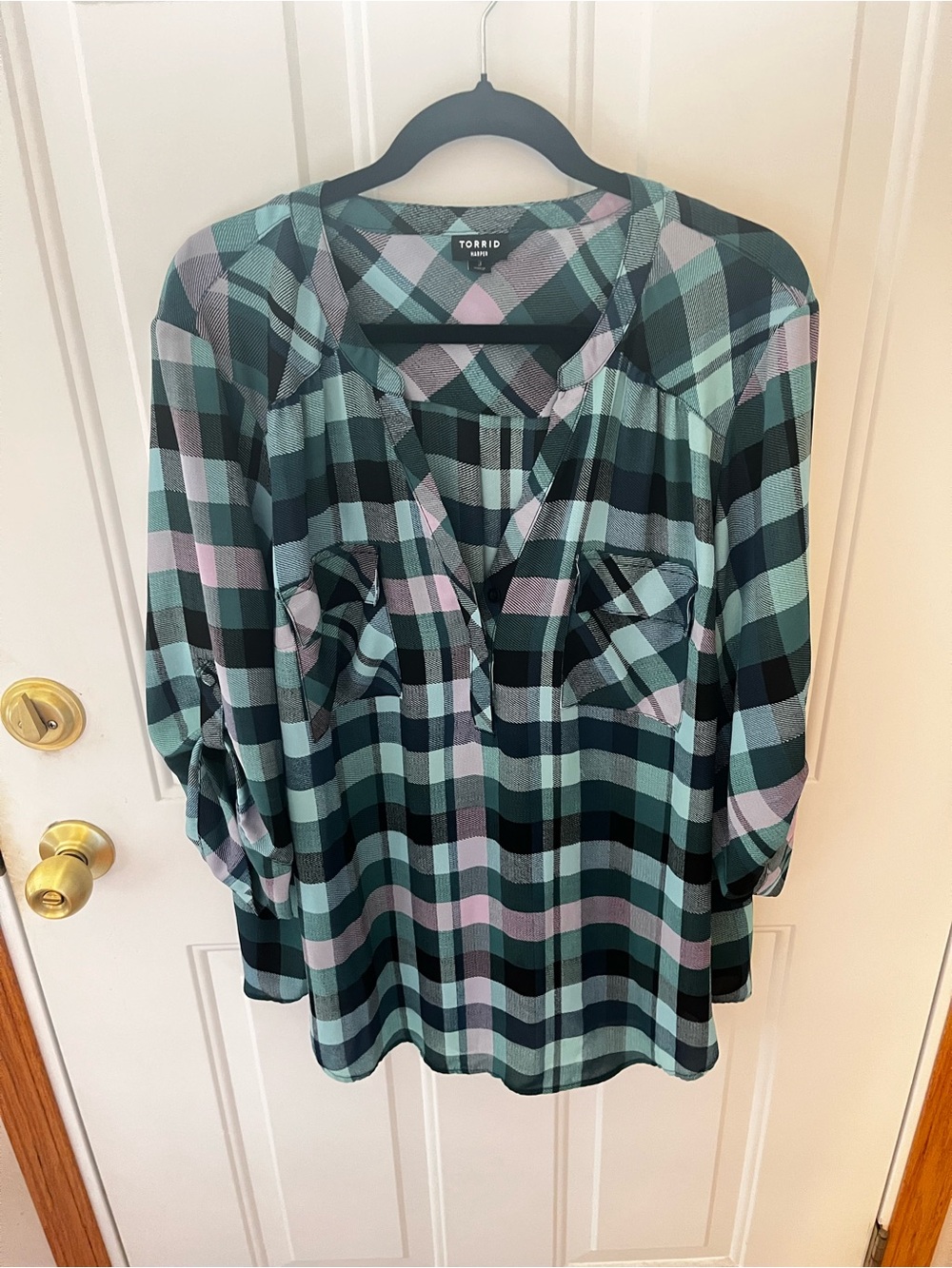 Torrid Harper Plaid Pullover Blouse Size 3